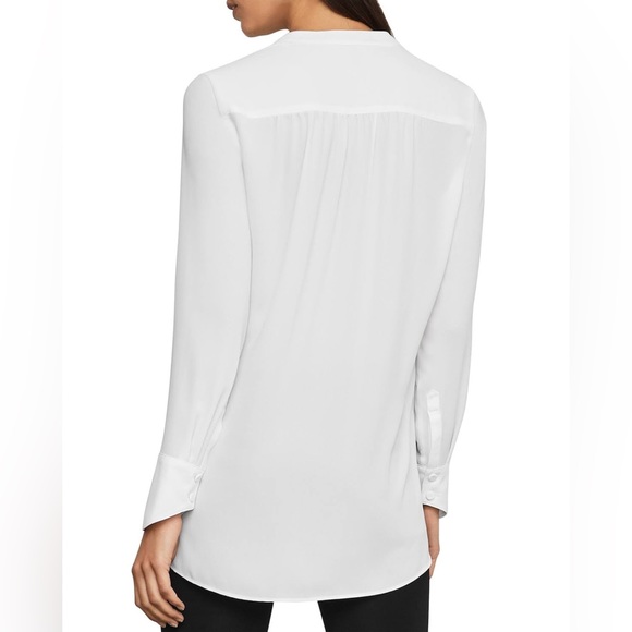 BCBG Jaklyn Draped Blouse in Alabaster - Size M - Picture 3 of 11